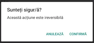 Buton confirmare ștergere cont